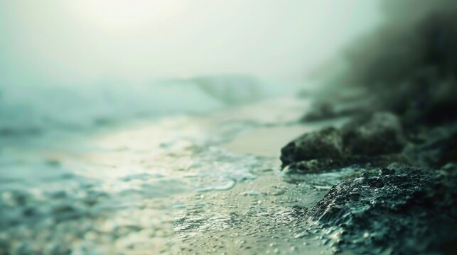Abstract shoreline background out of focus