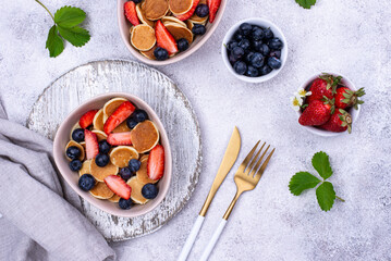 Sweet pancake cereals with berries