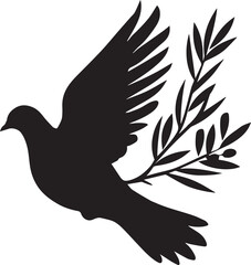 dove of peace, vector silhouette illustration  eps