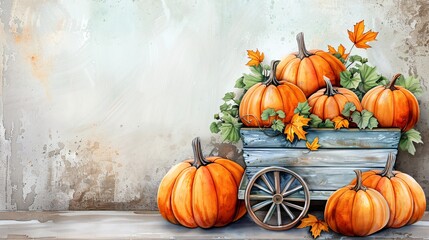 Autumn Pumpkin Wagon.
