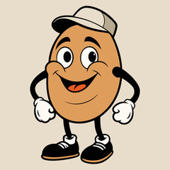 vintage style potato with cap and shoes