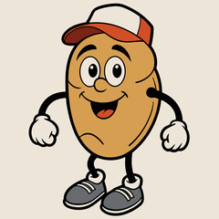 vintage style potato with cap and shoes