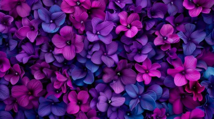 Obraz premium Vibrant Purple Floral Background: A Tranquil Tapestry of Blooming Petals