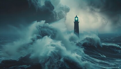 Fototapeta premium Lighthouse in a Storm