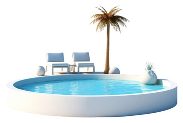 Fototapeta premium PNG Swimming Pool furniture plant chair.