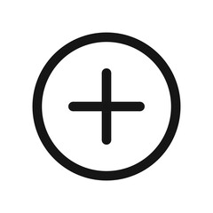 Obraz premium Add Icon Black line art vector