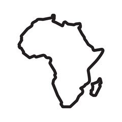 africa map icon Black line art vector