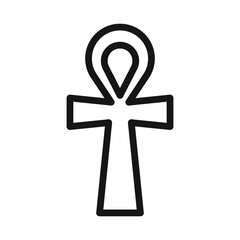 Obraz premium Ankh icon Black line art vector