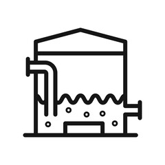 anaerobic digestion biomass icon Black line art vector