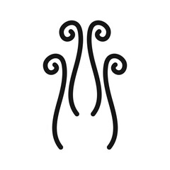 Blowing wind icon Black line art vector