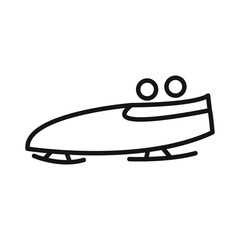 Bobsleigh icon Black line art vector