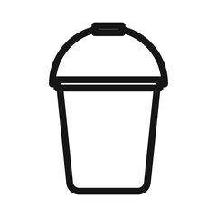 bucket icon Black line art vector
