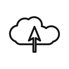 cloud upload icon Black line art vector