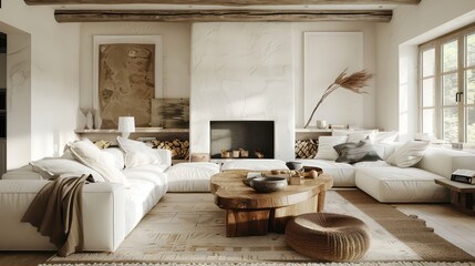 Cozy Scandinavian Style Living Room Interior with Modern and Minimalist Deco