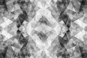 A mesmerizing symmetrical composition of interconnected gray polygons, forming a complex yet harmonious pattern. The intricate design showcases a perfect balance of geometric shapes.