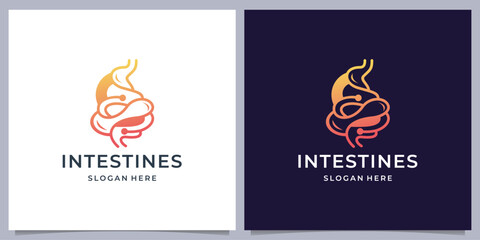 Creative abstract healthy intestine vector for health and doctor logo template.
