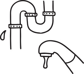 水漏れセット線画