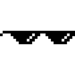 Pixel glasses of thug life meme. Sunglasses icon. Vector Illustration