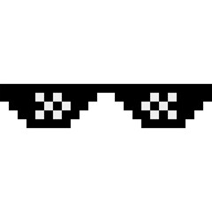Pixel glasses of thug life meme. Sunglasses icon. Vector Illustration