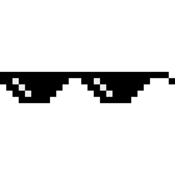 Pixel glasses of thug life meme. Sunglasses icon. Vector Illustration