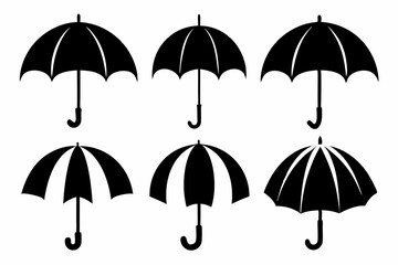 Umbrella icon set vector illustration, Set of Umbrella Silhouette Vector