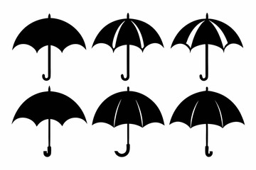 Umbrella icon set vector illustration, Set of Umbrella Silhouette Vector