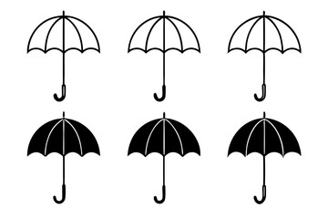 Umbrella icon set vector illustration, Set of Umbrella Silhouette Vector