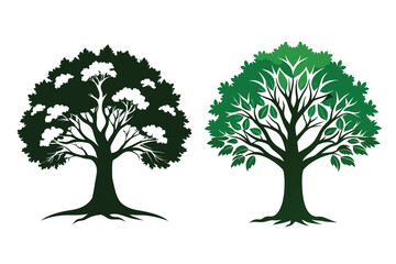 tree  illustration. Vector silhouette of a tree.