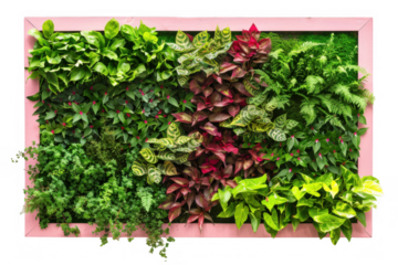 Vertical Garden in Pink Frame