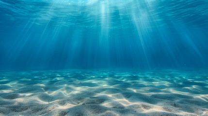 Underwater Sunlight on Sandy Seabed.