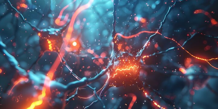 Scifi illustration of diabetes glitch in metabolic pathways with glowing lines. Concept Sci-fi Illustration, Diabetes Glitch, Metabolic Pathways, Glowing Lines, Medical Art