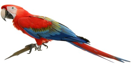 Fototapeta premium parrot drawn with thick colors on a white background
