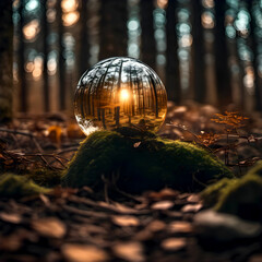 Fototapeta premium christmas ball in the park