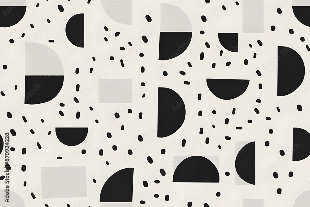 Poster abstract geometric pattern with black and grey elements