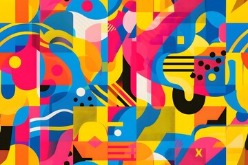 Obraz premium Abstract Geometric Composition in Vibrant Colors