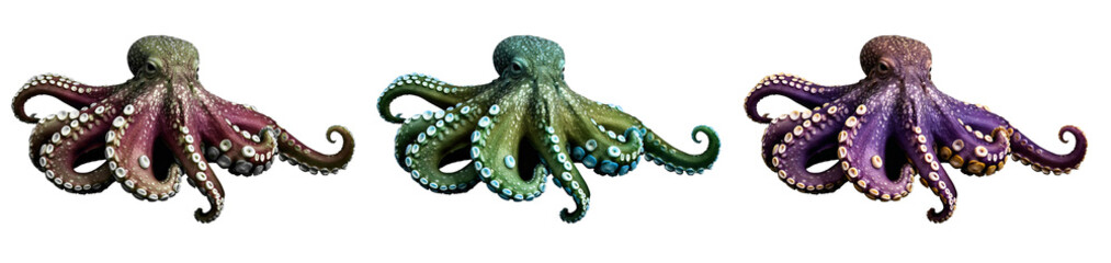 Obraz premium octopus isolated on white or transparent png