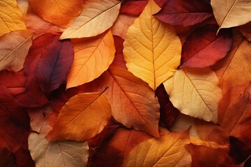 Vibrant Autumn Leaves in Warm Hues, Ideal for Seasonal Backgrounds and Nature-Themed Designs. Generative AI