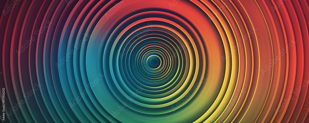 Poster a circular abstract background featuring concentric circles in vibrant colors, creating a hypnotic a