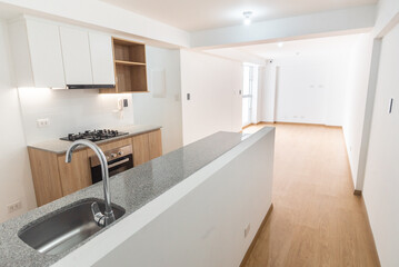 living room with kitchen