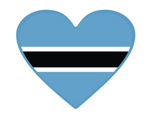 Botswana flag heart shaped. vector