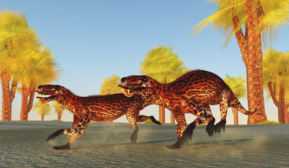 Lycaenops Animals Hunting - Lycaenops was a carnivorous mammal-like therapsid animal that lived in South Africa during the Permian Period.