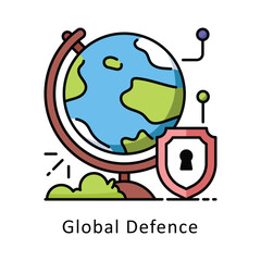 Global Defence vector   Filled outline Design illustration. Symbol on White background EPS 10 File