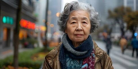 Challenges in healthcare and social support for elderly in China due to aging population. Concept Healthcare infrastructure, Social support networks, Elderly care services, Aging population trends