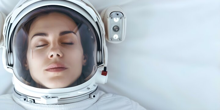 Woman in hibernation wearing a spacesuit A futuristic concept. Concept Technology, Space Exploration, Futuristic Fashion, Sci-fi Concepts, Female Empowerment