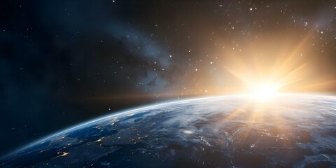 Obraz premium The Beginning of Time God's Creation of the Heavens and Earth. Concept Biblical Creation Story, Genesis 1, God's Creation, Divine Creation, The Beginning of Time