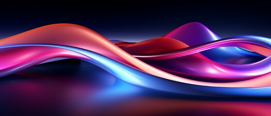 Fototapeta premium Abstract digital art with flowing, colorful shapes.