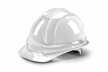 A crisp white safety helmet icon with a high-gloss finish, isolated on a plain white background. Perfect for construction or industrial-themed designs.