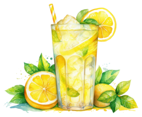 PNG Cocktail lemonade mojito fruit.