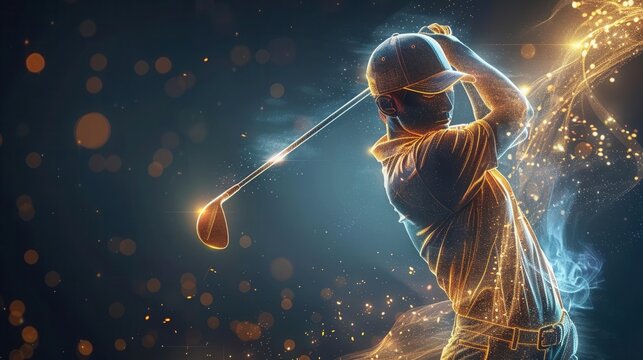 A photo of a man playing golf.