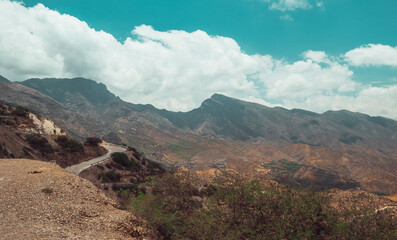 Landscape photography of the Sierra Gorda of Queretaro, with a view mainly of mountains and desert with a beautiful blue sky.